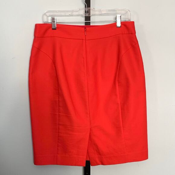J. Crew Factory Poppy Red Cotton Pencil Skirt Size 8 - Picture 4 of 7